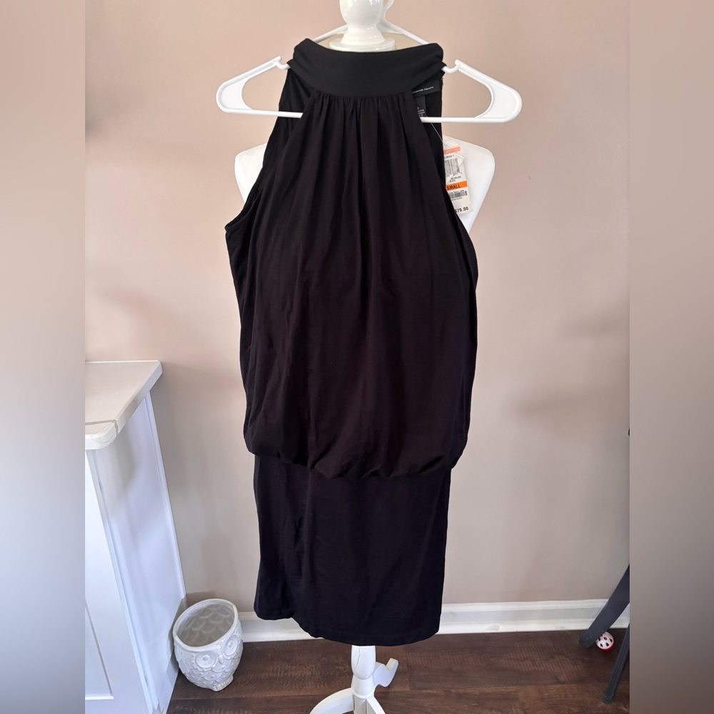 INC International Concepts Black Halter Midi Dress with Tag